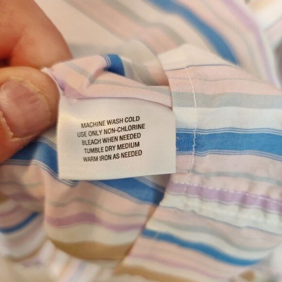 Men's Attention Long Sleeve Stripe Shirt Size Extra Large-Nice Casual Shirt - Picture 9 of 11